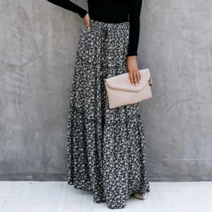 Small vici southern living floral maxi skirt